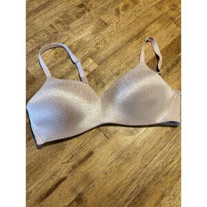 WACOAL Back Appeal Wire Free T-Shirt Bra Light Pink Wireless Comfort Casual 34C